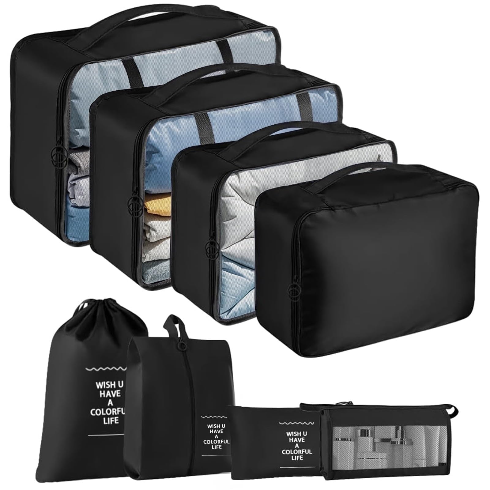 8 Set Packing Cubes Luggage Packing Organizers For Clothes, Toiletries & Digital Accessories, Suitable For Travel, Business Trips & Vacations，Travel Essentials, Color1, One Size