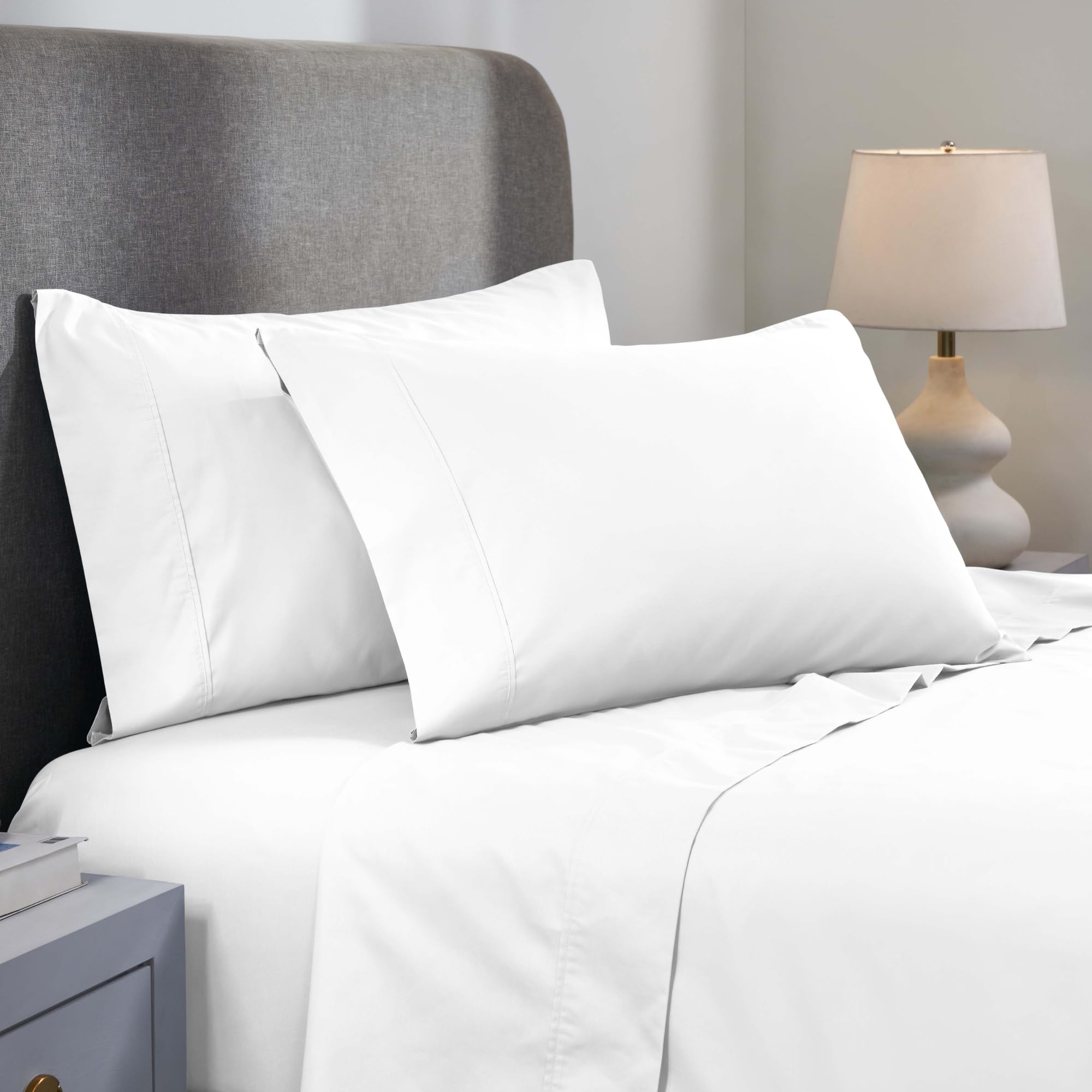 Superior 1000 Thread Count Cotton Rich Bed Sheet Set Cotton Blend Bedding Solid Sheets Bedroom Decor Includes 1