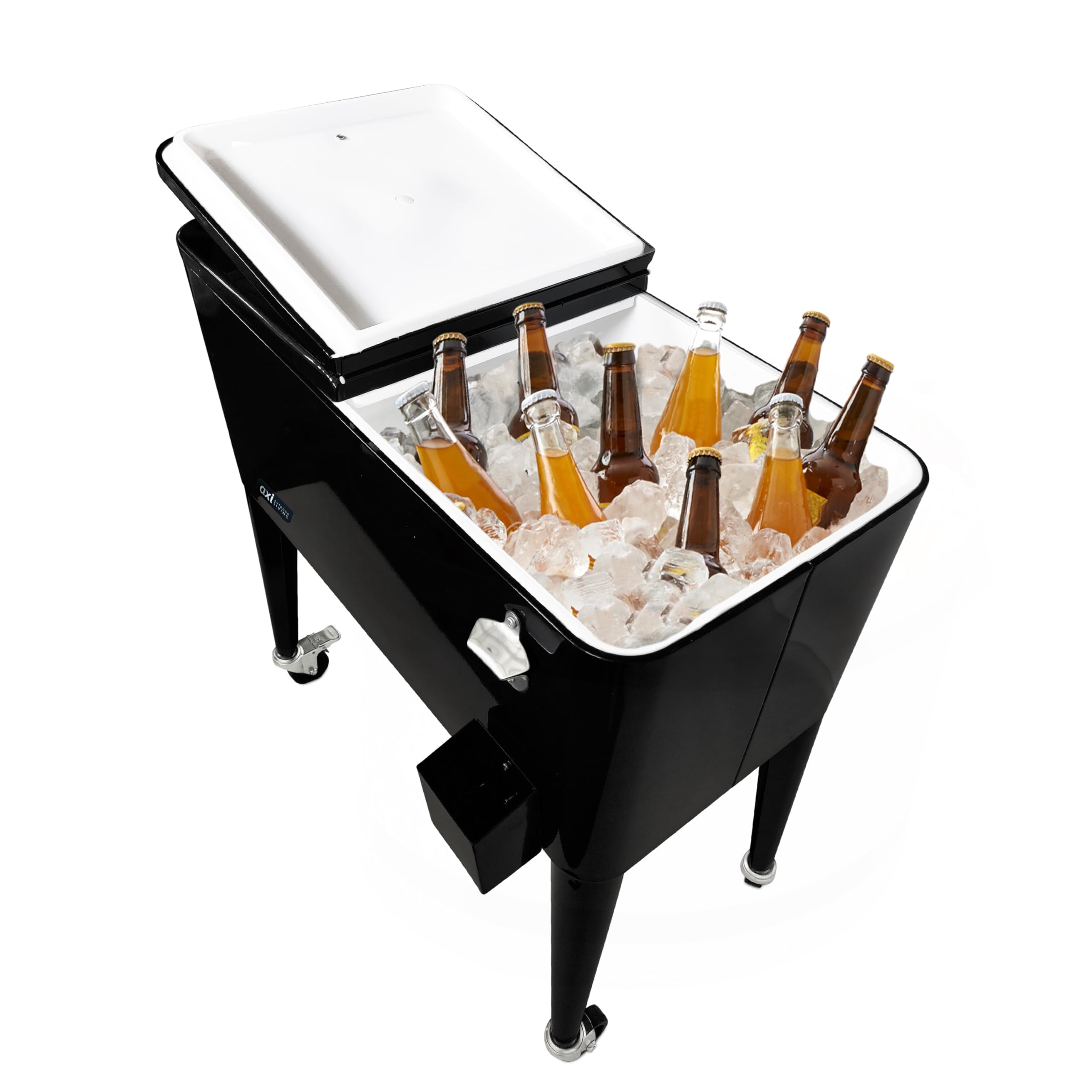 AXI Retro Cooler Noir | Réfrigérateur De Boissons Mobile pour L’Extérieur/Le Jardin | Glacière 76 Litre