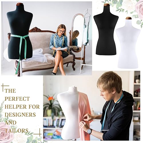 Miniatura 6 de Peryiter 2 Piezas Funda de Tela para Maniquí Suave y Elástica Cubierta de Maniquí de Ropa para Parte Superior del Cuerpo para Tienda Boutique