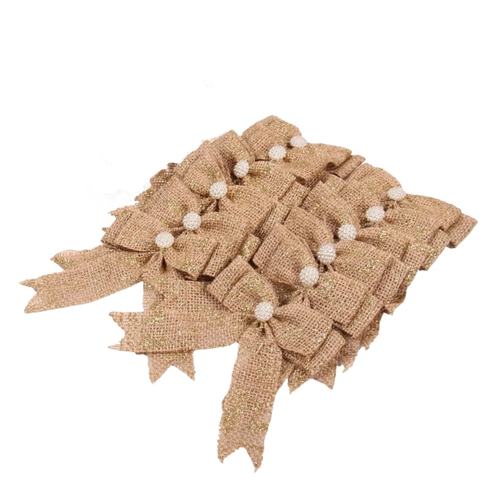 Autoschleife Hochzeit 12 Stück Sackleinenschleifen | Golden Glitter Diy Wrapping Wedding Car Decor House Party Ribbon KnotsMöbel & Wohnen