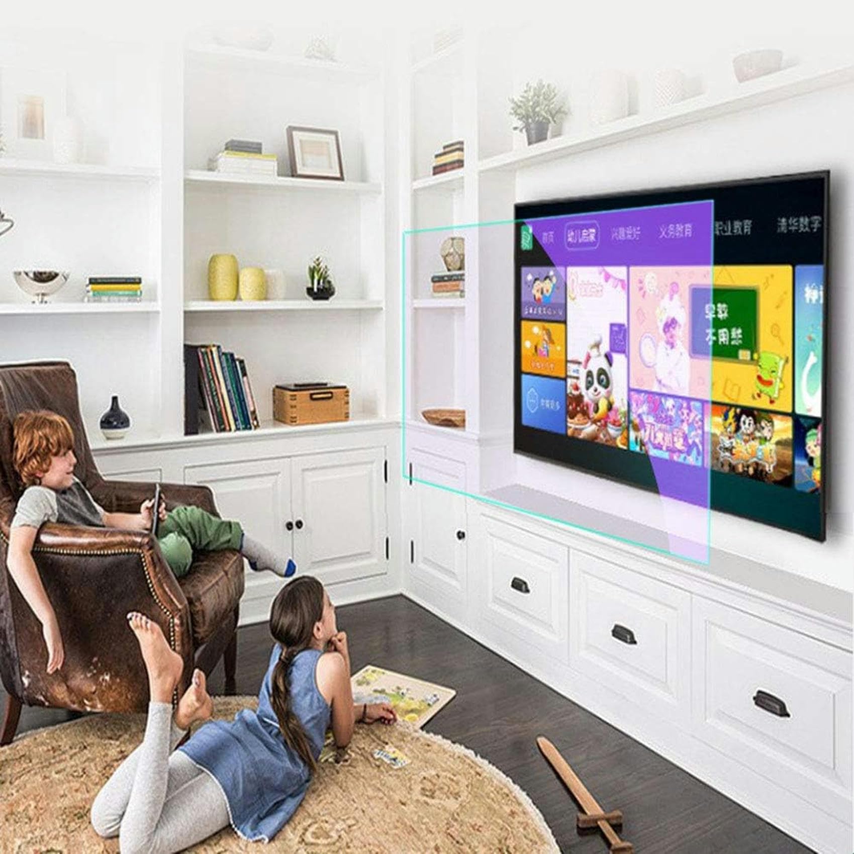 Protection D'Écran Sans Cadre Pour Téléviseur 65"/70" : Film Anti-Lumière Bleue Et Anti-Rayures, Réduit La Fatigue Oculaire, Compatible Avec Les Téléviseurs Lcd, Led, Oled Et Hd De 70 Et 65 Pouces.