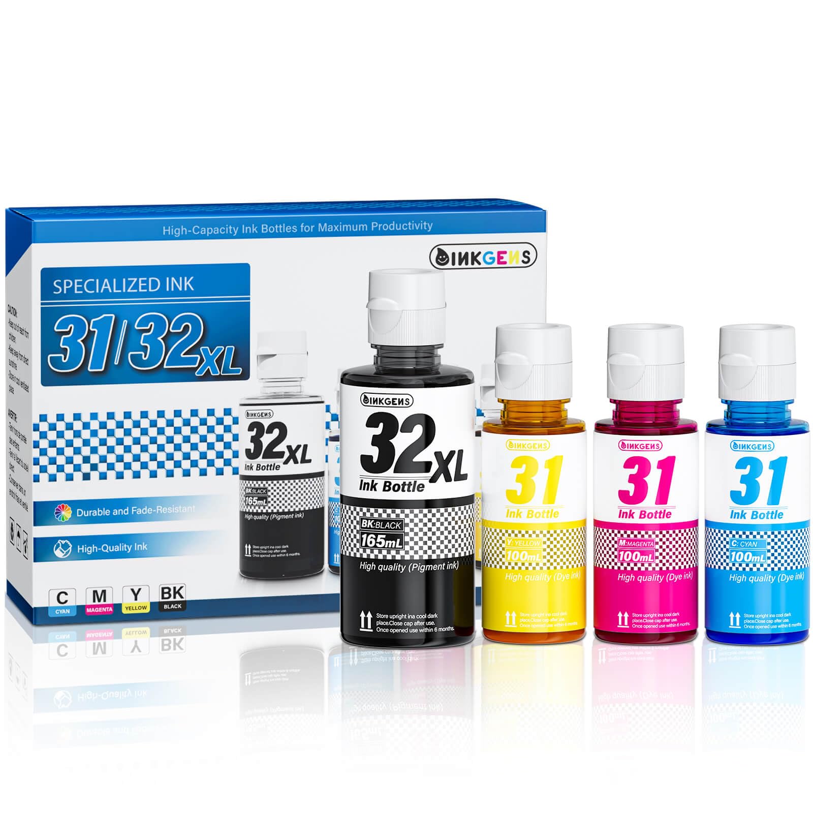 31 32XL Ink Bottle Set Replacement For HP 31 Ink