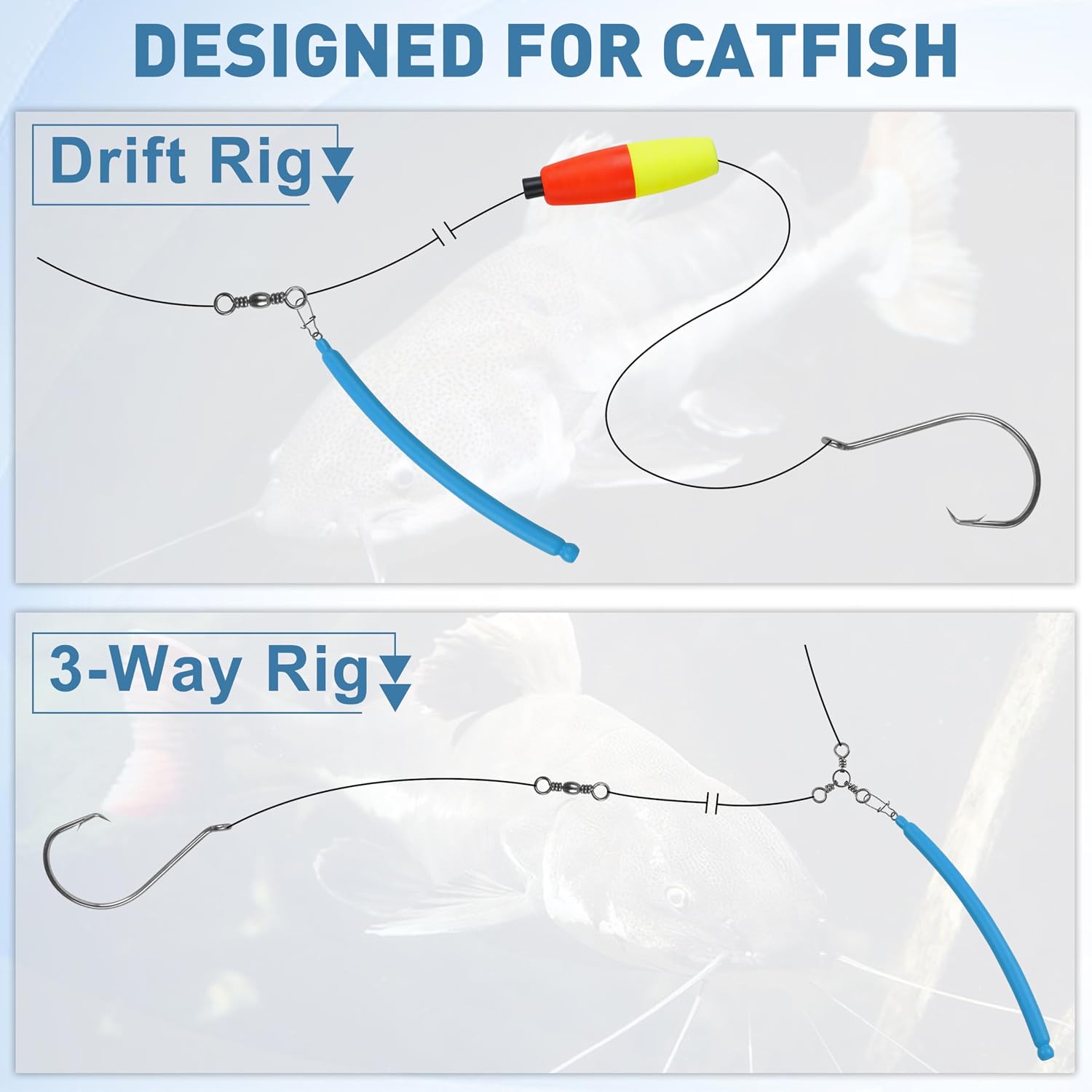 Dragging Weights for Catfishing, Rattling No-Snag Catfish Weights Drag Drifting Fishing Weights for Trolling Bottom Bouncing Snagless Catfishing Tackle Gear 1-4oz