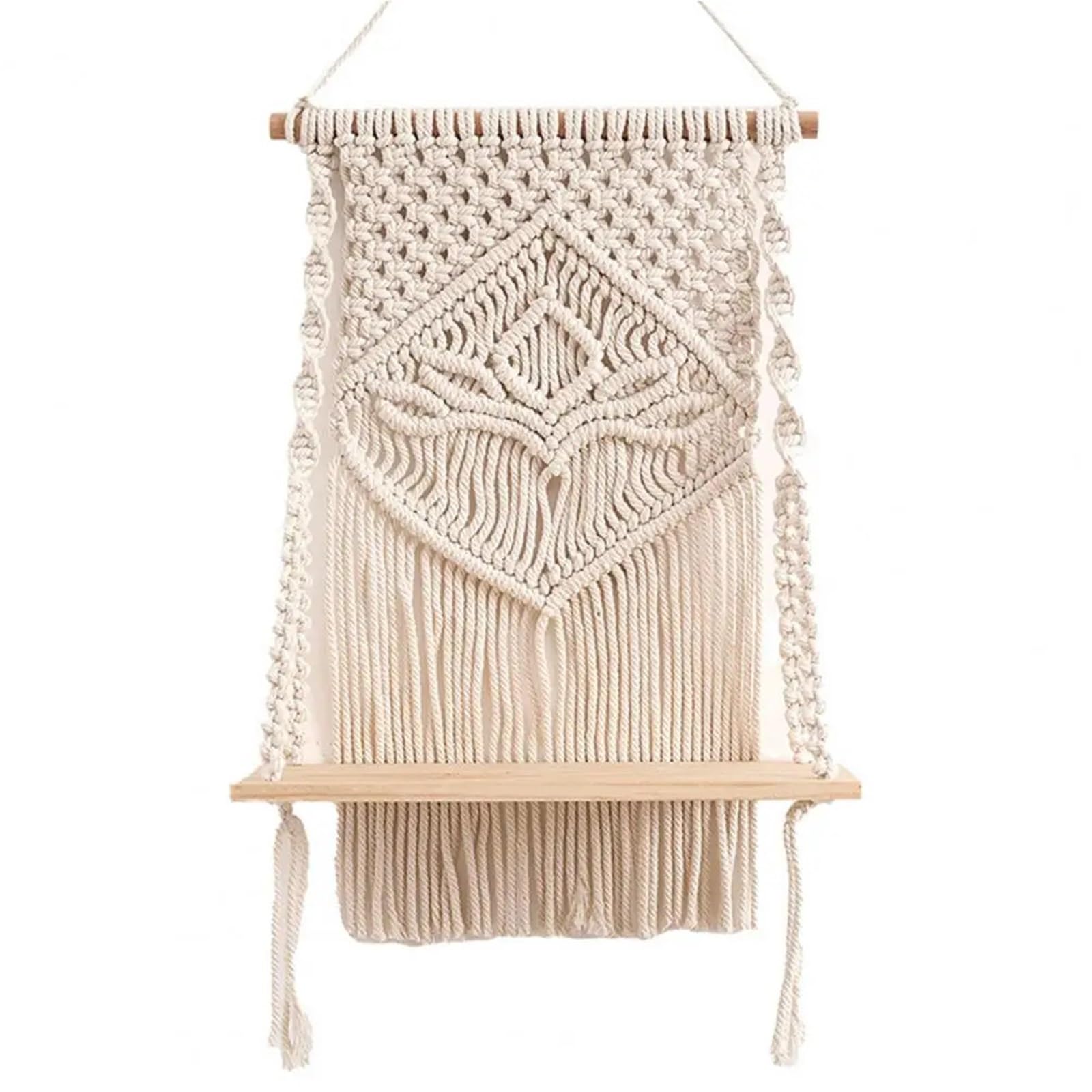XCTDSVAH Tapestry Floating Shelf Useful Macrame Wall Hanging Long Lasting Self Indoor Decoration