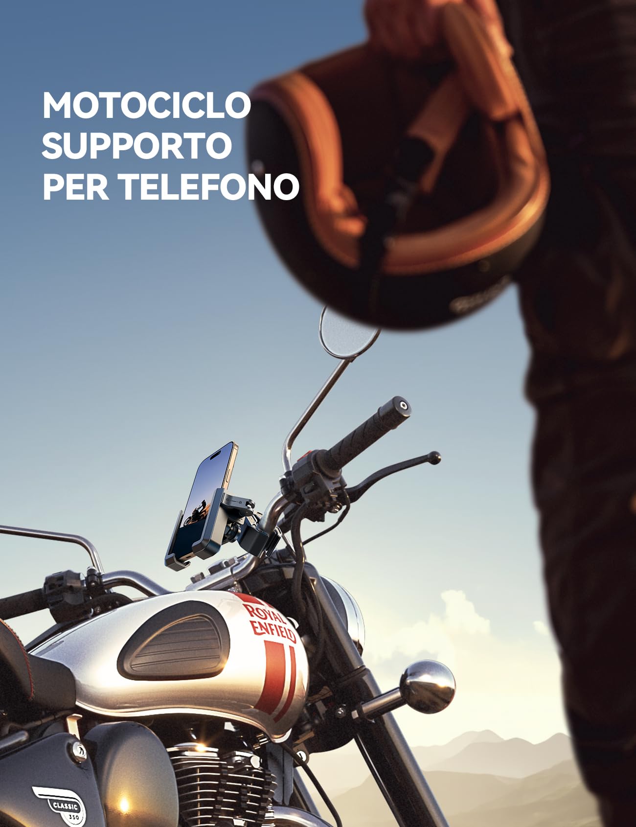 JOYROOM Porta Cellulare Moto Bici Supporto Telefono Anti-Vibrazione 4 Punti Rotazione 360° Universale iPhone 17/16/15 Samsung S26/S25 4.7"-7"