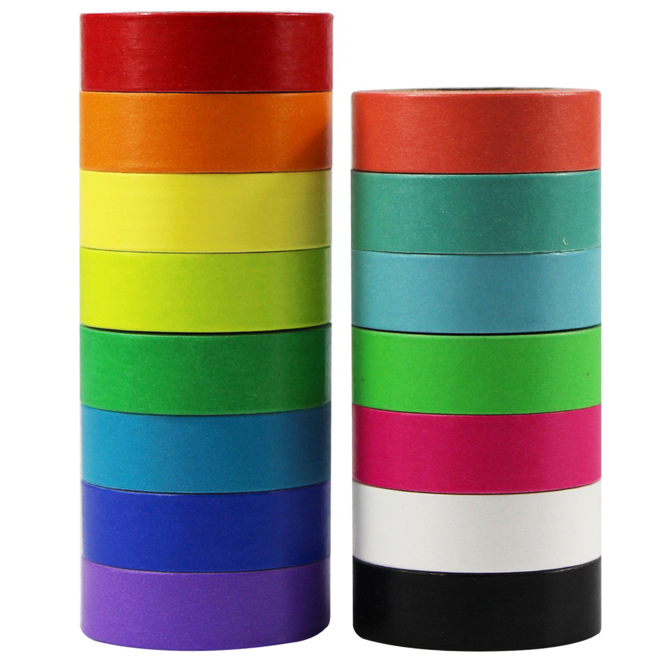 12 Rouleaux De Ruban Crêpe Multicolore 15m X 23mm Kit De Ruban Adhésif