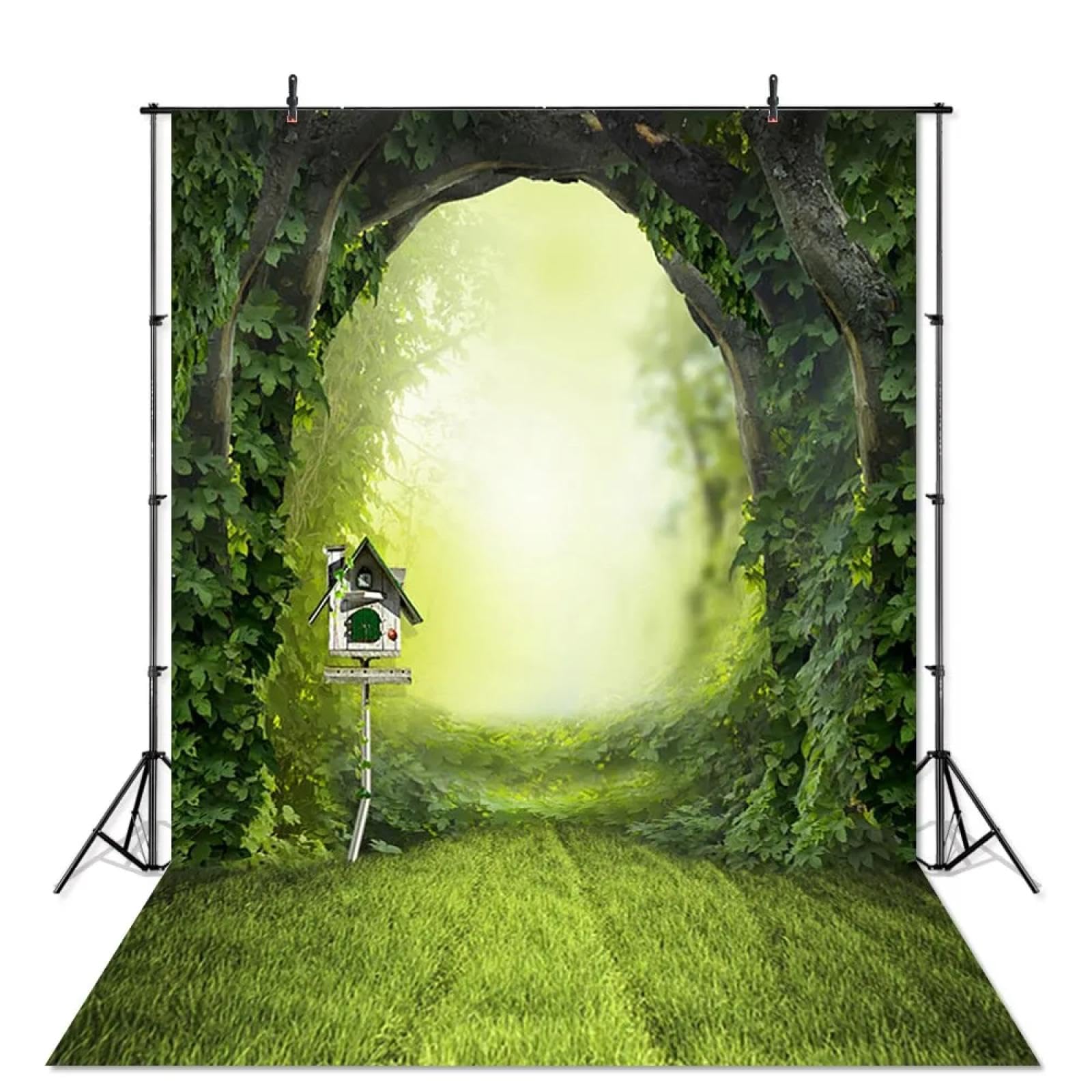 Wiosenna łąka fotografia tło wróżka ogród dziecko urodzone portret zielone tło sesja zdjęciowa studio fotograficzne 440 x 300 cm