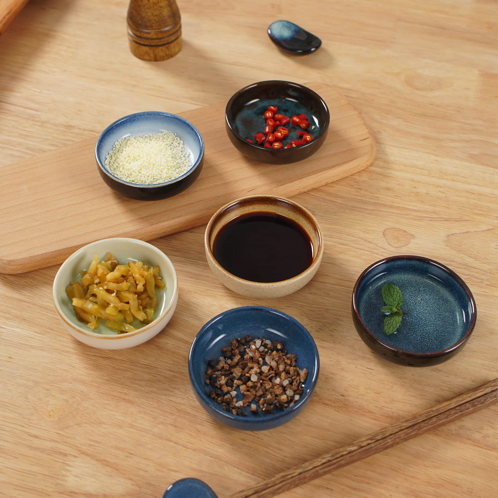 Lot De 6 Petits Bols à Sauce En Plastique - 13x10x8 Cm - Qualité Alimentaire - Empilables & Lavables