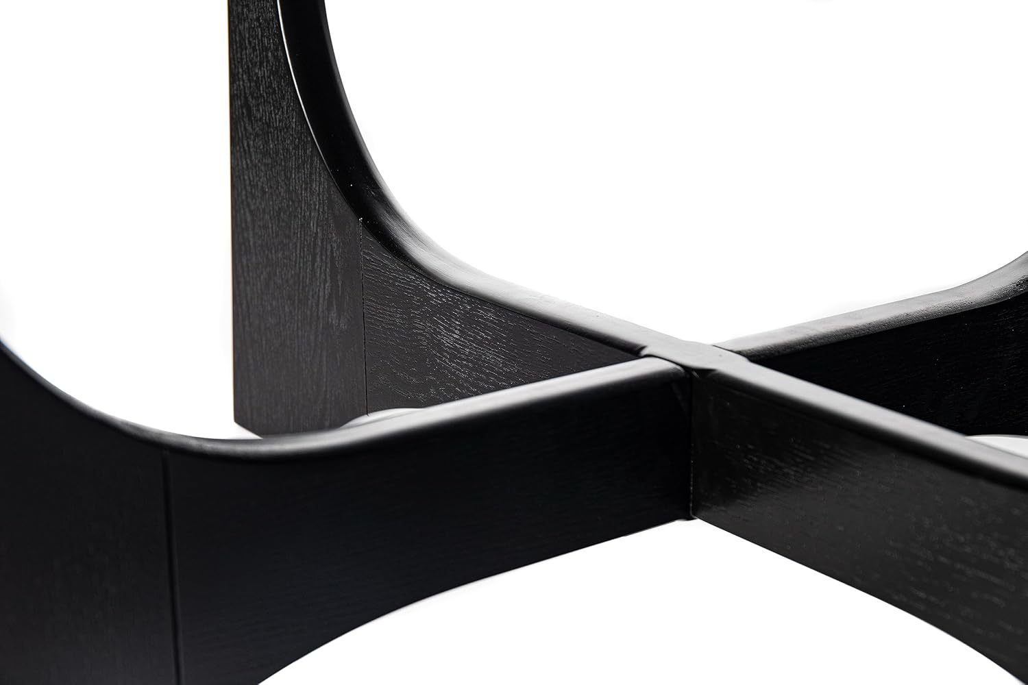 Round Coffee Table, 36" Vintage Coffee Table with Cross Leg for Small Spaces Living Room, 36"x 17.5", Black