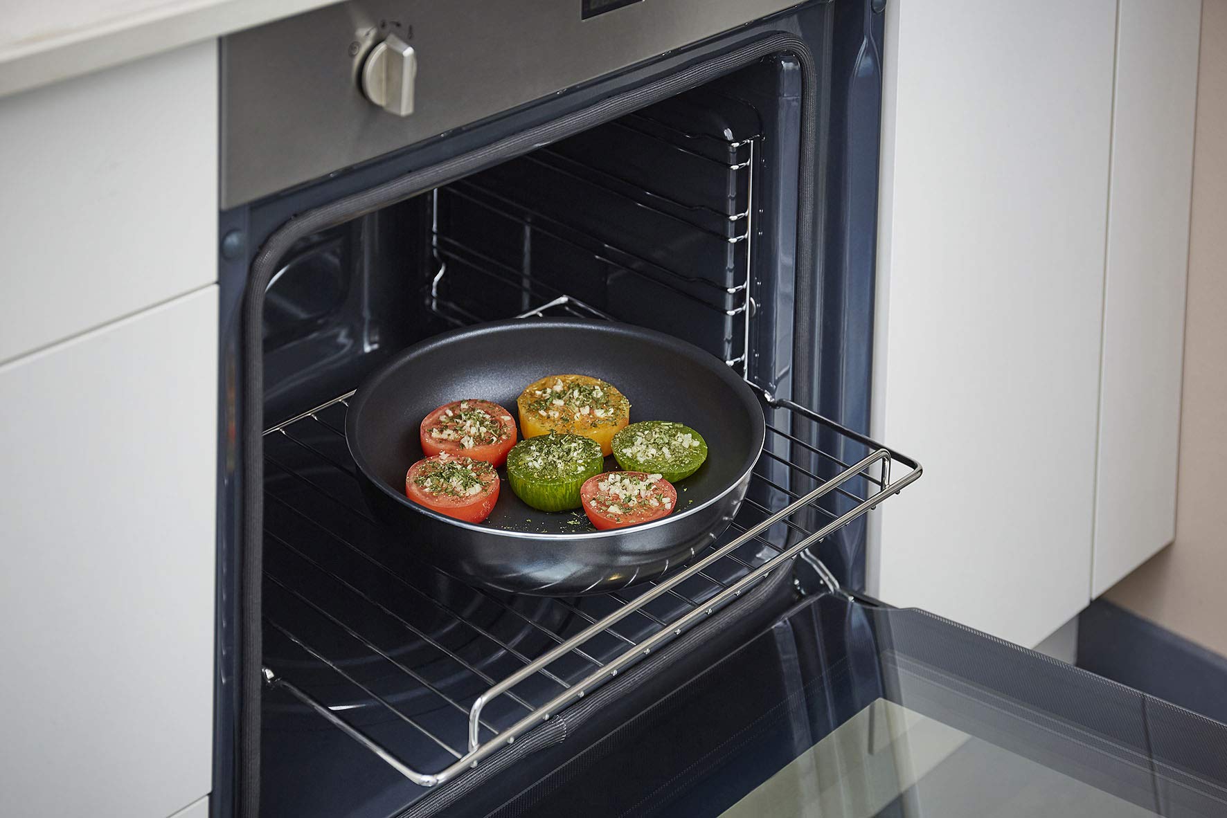 Sitram - 712757 Lot de 3 poêles Sitramovible en aluminium pressé Ø20/24/28cm, revêtement anti-adhérent, poignée amovible - Tous feux dont induction, Noir,argent