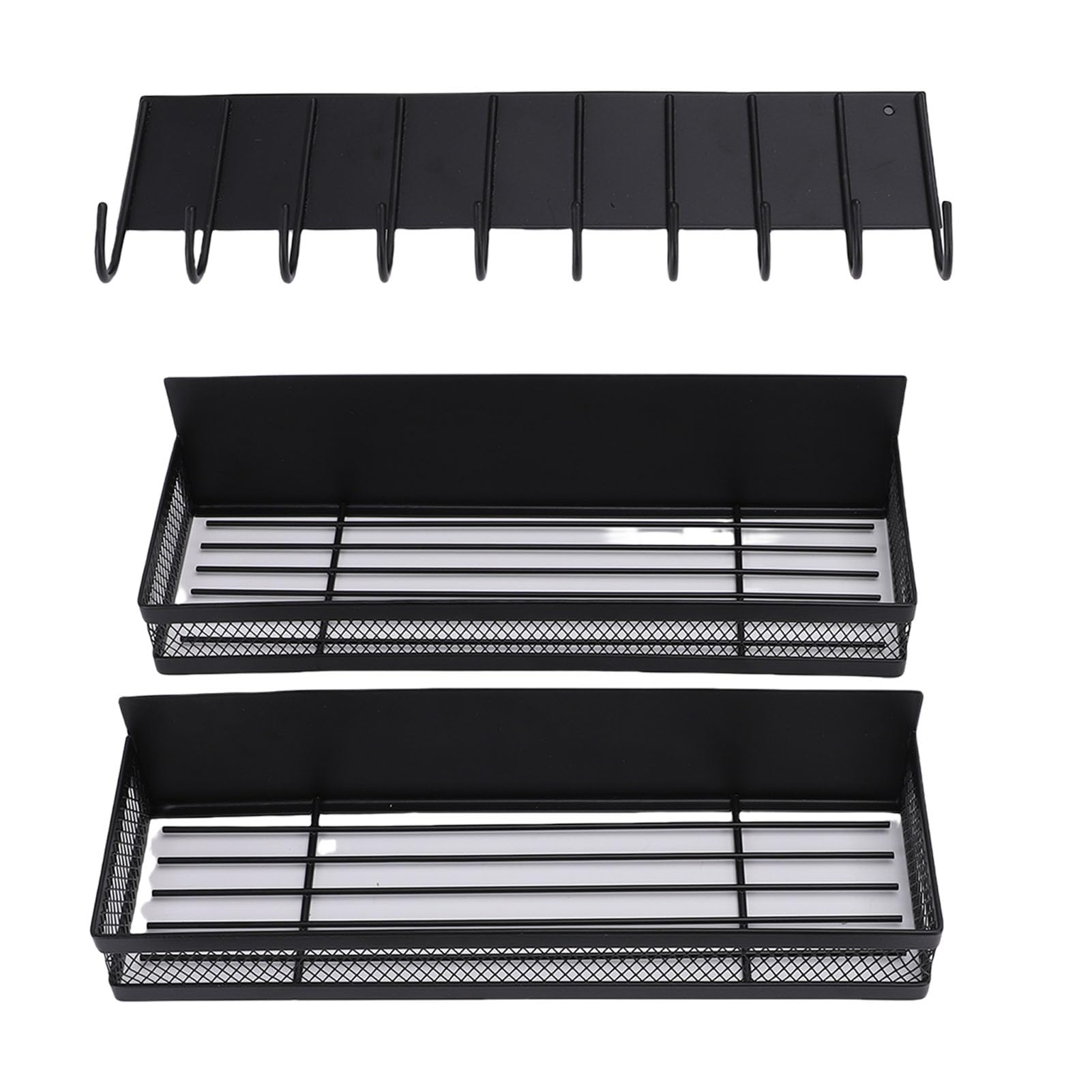 banapoy Estante Magnético para Refrigerador, Organizador de Estante de Almacenamiento de Metal, Estantes Magnéticos de Cocina con 2 Estantes y Gancho para Frigorífico, Microondas, Horno, Lavadora