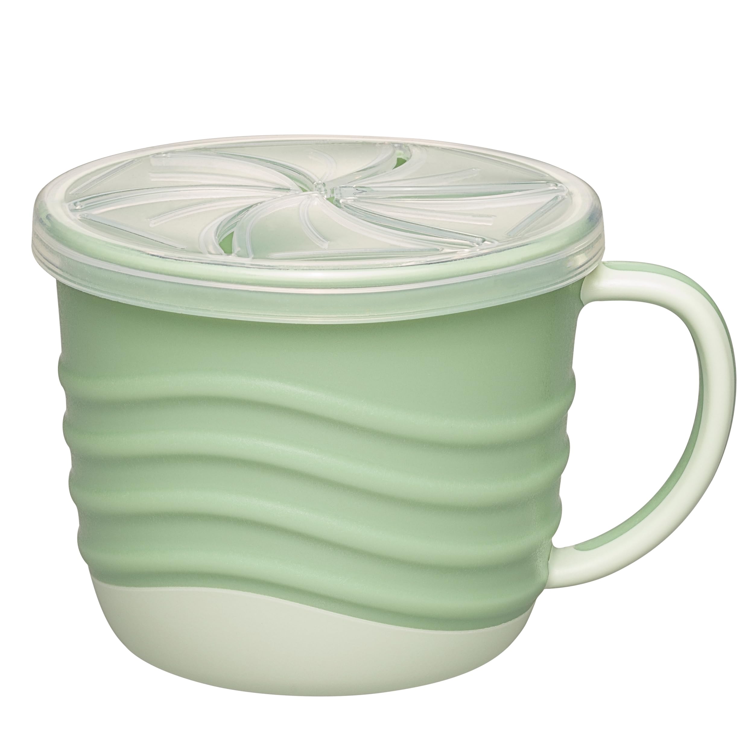 nip – 2in1 Snackbox | Bruchfester Snackbecher mit Deckel für Babys ab 9 Monaten aus über 90% nachwachsenden Rohstoffen. Ergonomischer Trinkbecher und Snackbox in einem | 250ml, Grün