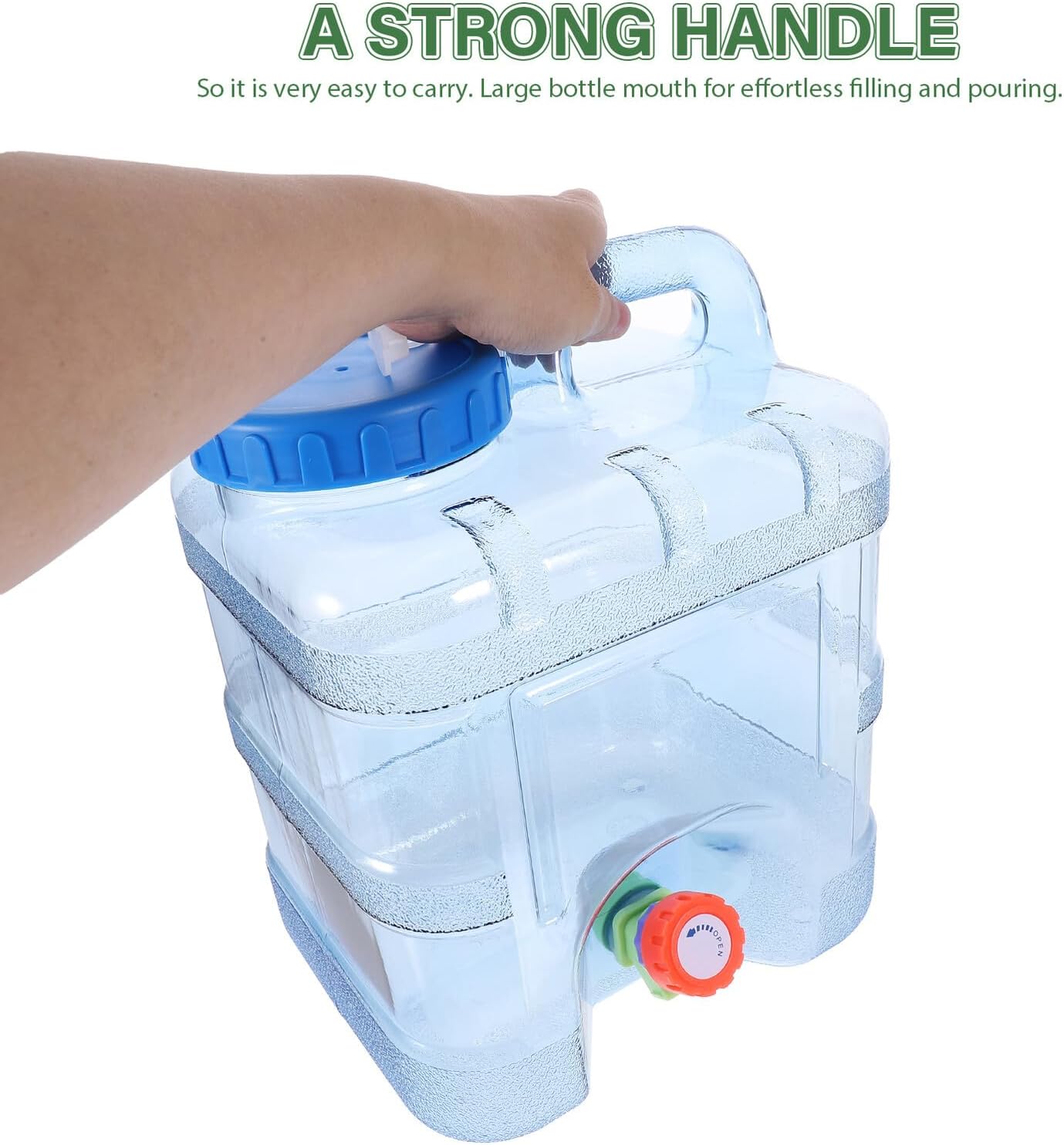 GALPADA 10l Portable PC Outdoor Water Jug with Spigot Reusable Water Container for Camping Hiking and Car Driving