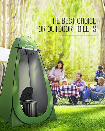 Miniatura 6 de Inodoro de camping con tienda de privacidad desplegable y gel de residuos líquidos, inodoro portátil para acampar con tienda de campaña grande,