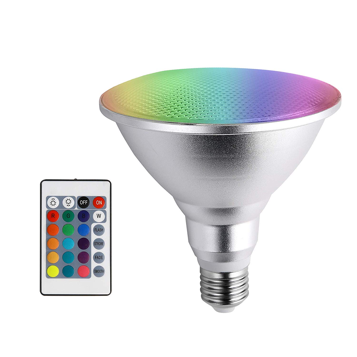 Y.W.Licht PAR38 LED Lamp 20W RGB E27 Colour Change Waterproof IP65 Aluminium Spotlight Bulb Reflector Bulb E27 Edison Screw Spotlight Super Bright 120° Beam Angle for Indoor/Outdoor
