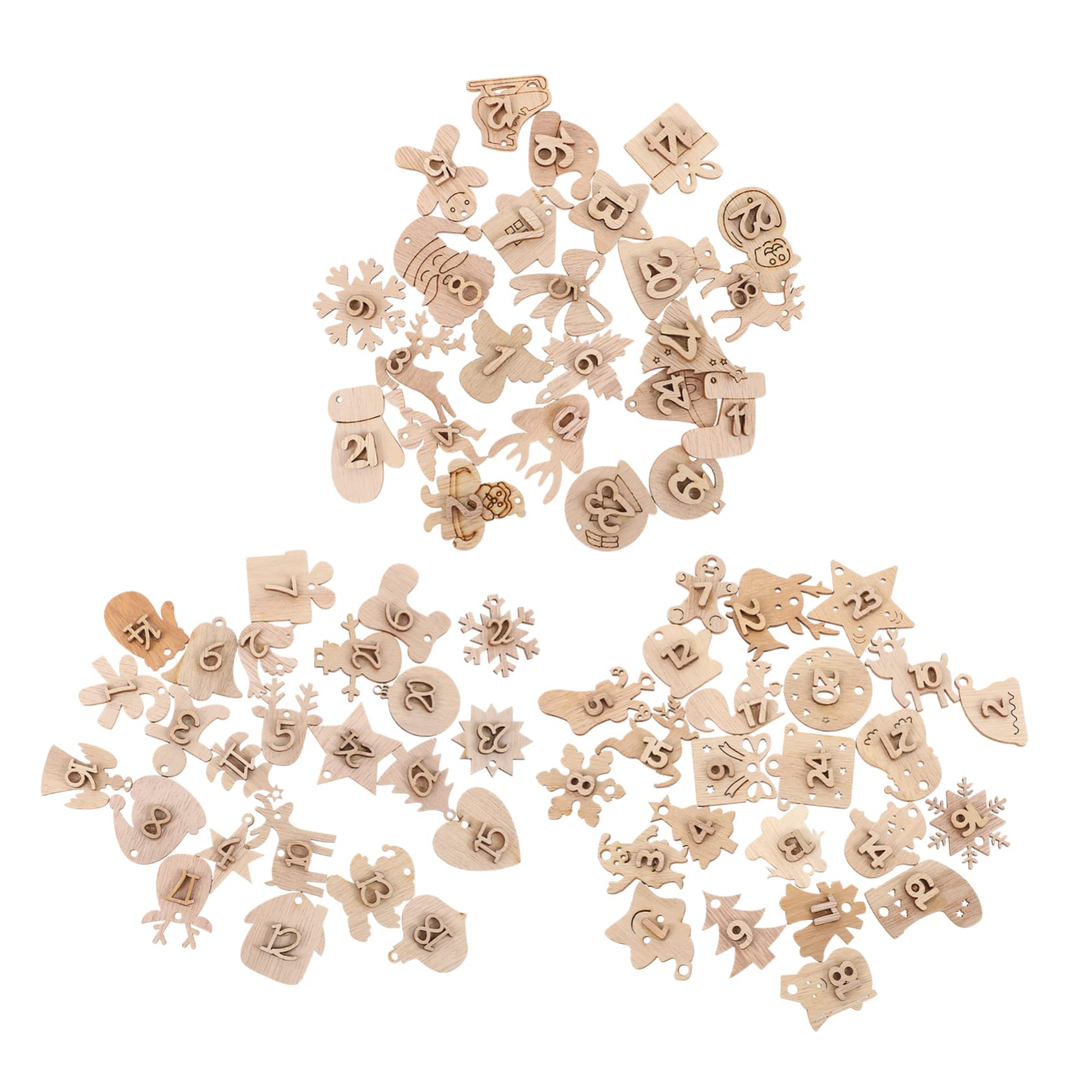 Figurines en copeaux de bois pour sapin de Noël Magiclulu : déco de l'Avent durable