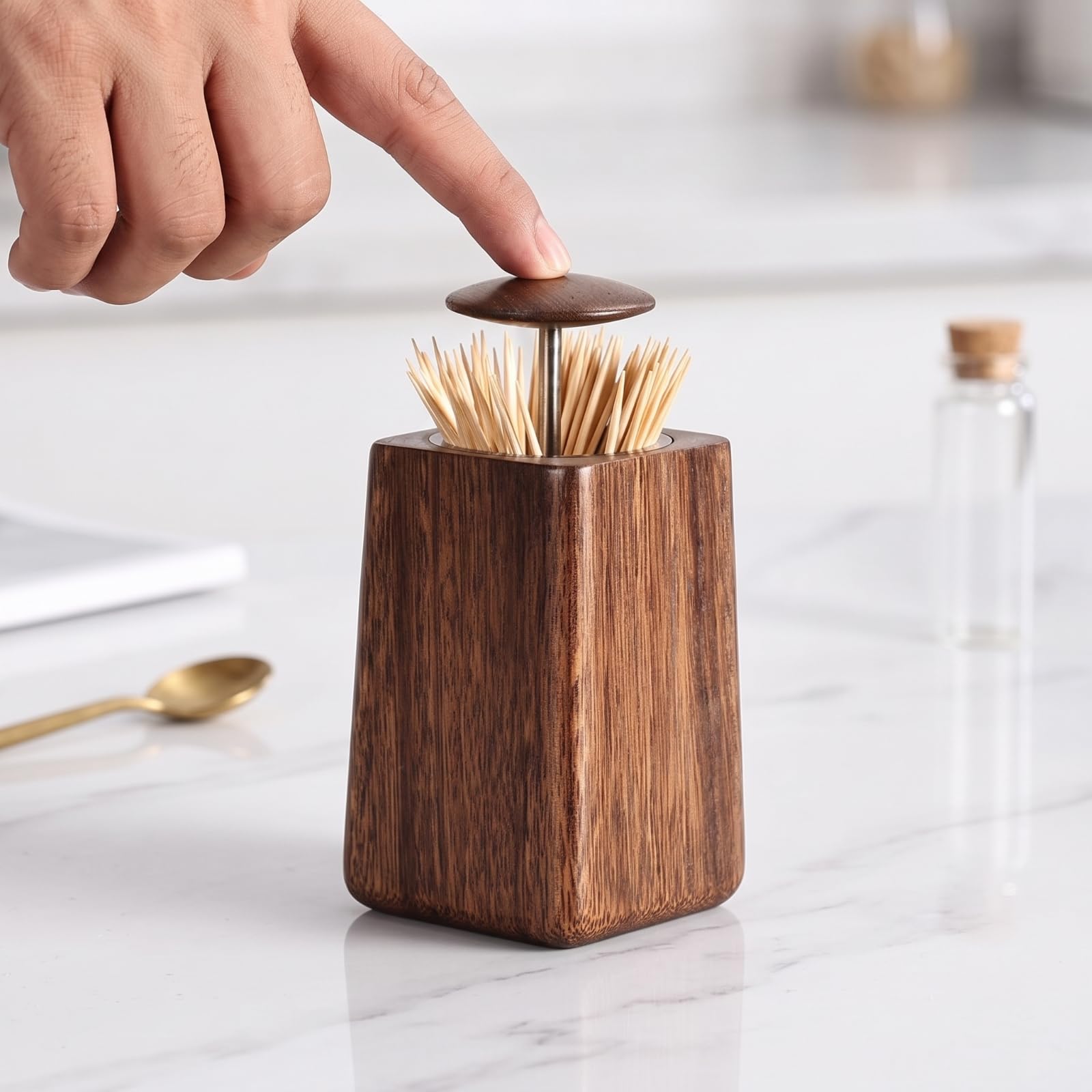 Palillero Automático Compacto Dispensador Automático Palillos Recipiente para Cocina , Chino, Redondo