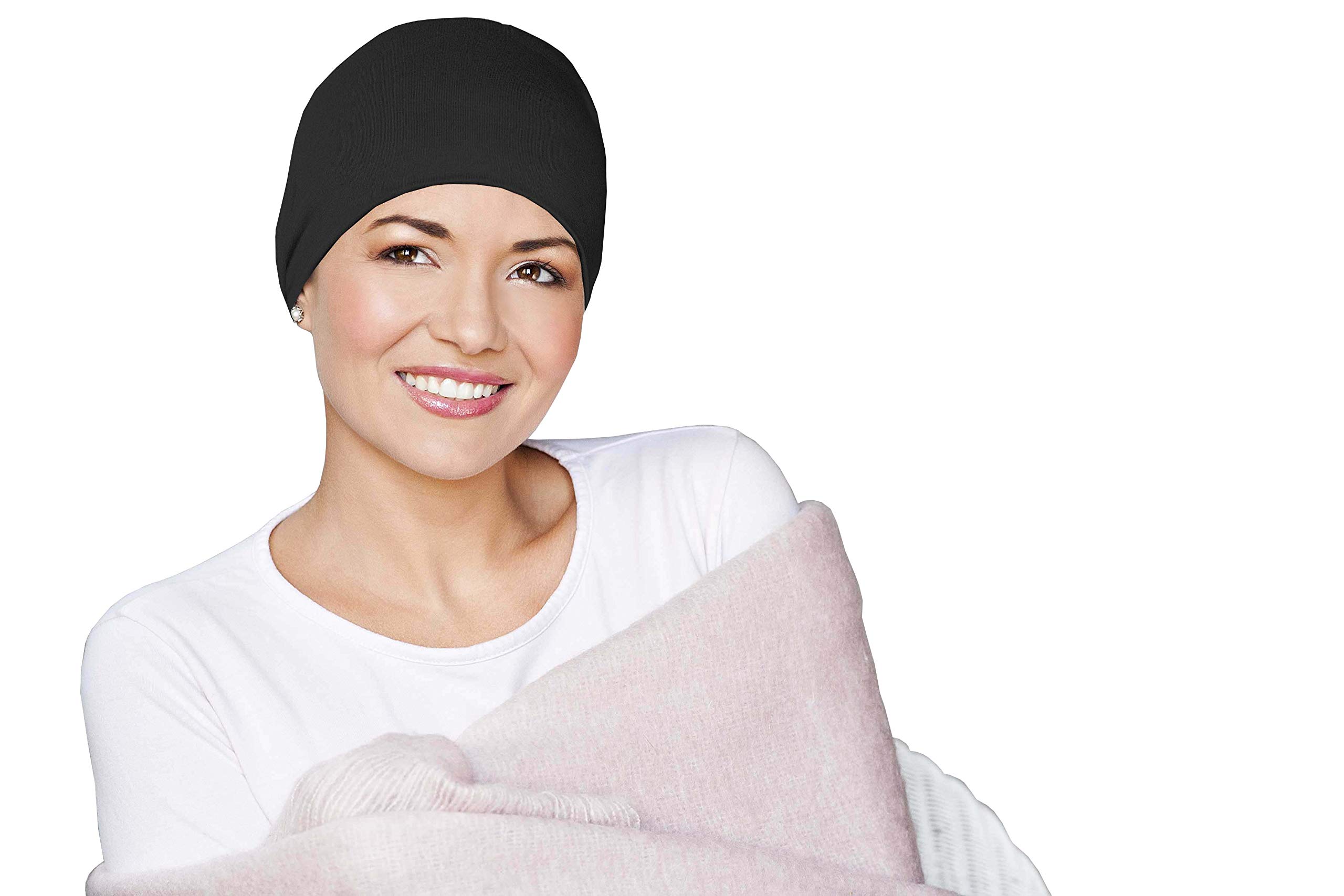MASUMI Chemo Headwear for Women UK | Night Cap | Cancer Headwear Women | Chemo Hats | Chemotherapy Gifts | Sleeping Hat (Colour: Black)