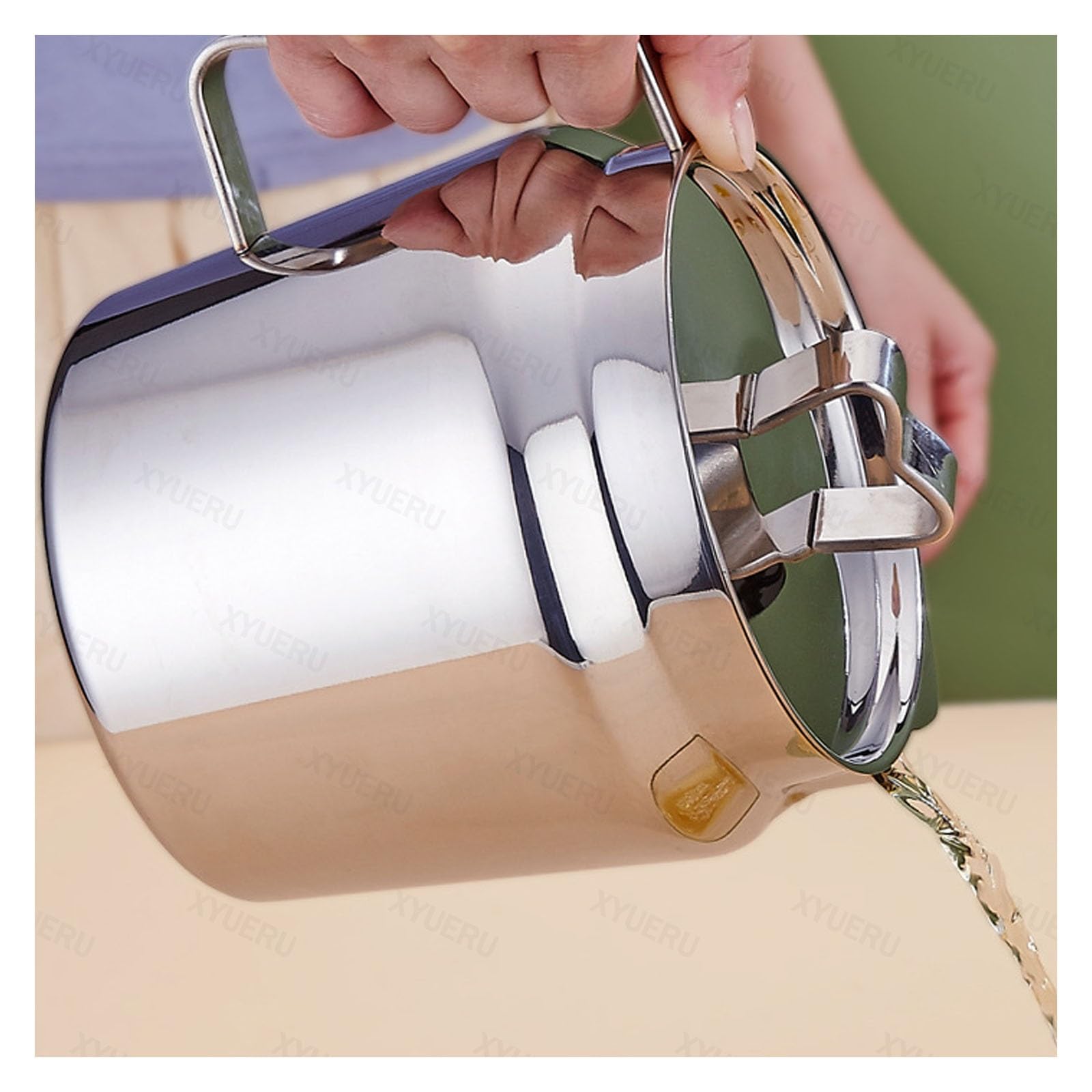 Contenedor de aceite de acero inoxidable con tamiz, separador de grasa de cocina y filtro, desnatador de grasa para aceite de cocina y almacenamiento, ideal para gestión de grasa por goteo