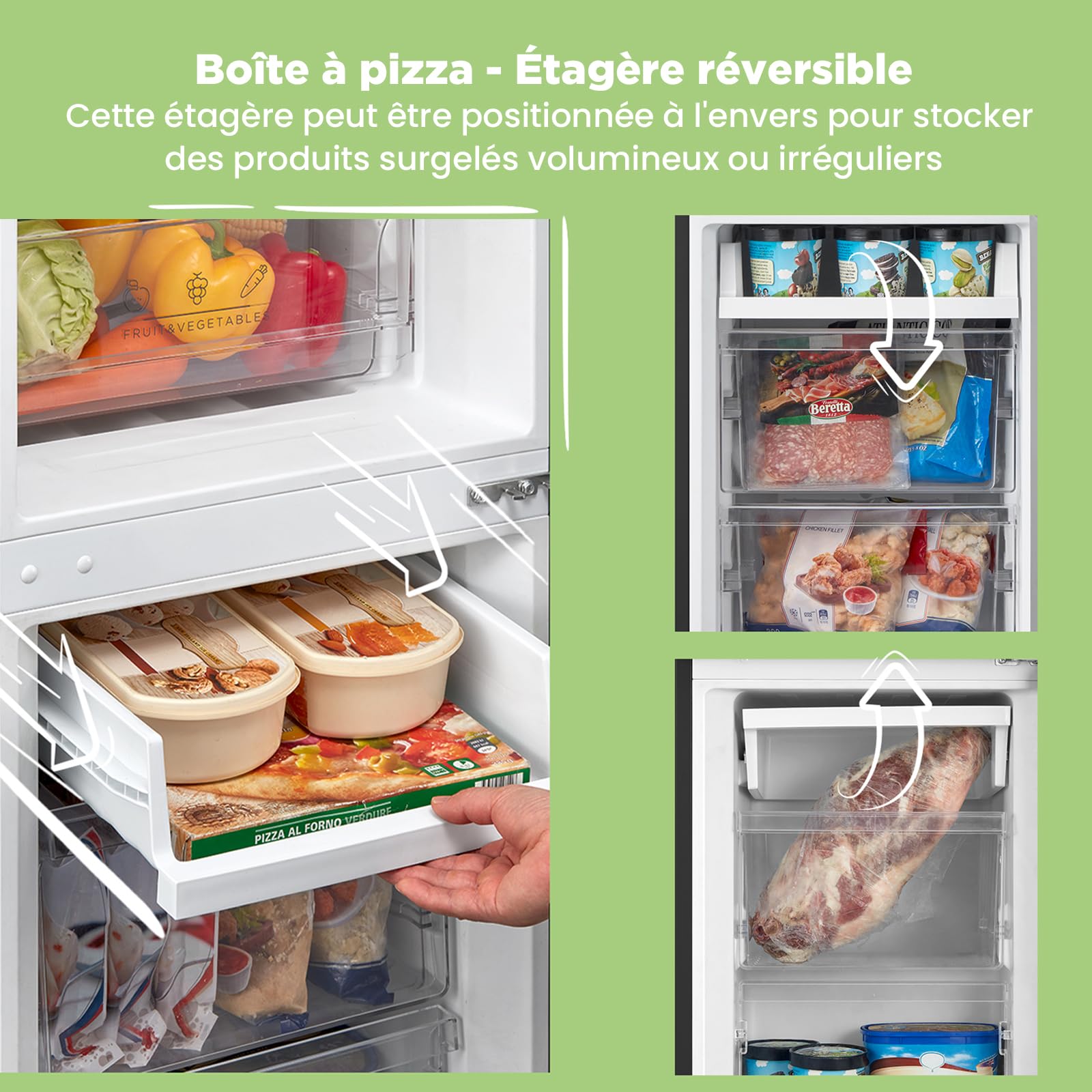 Comfee' RCB169DK2(E) Réfrigérateur avec Congélateur 150 cm Low Frost Noir 174L