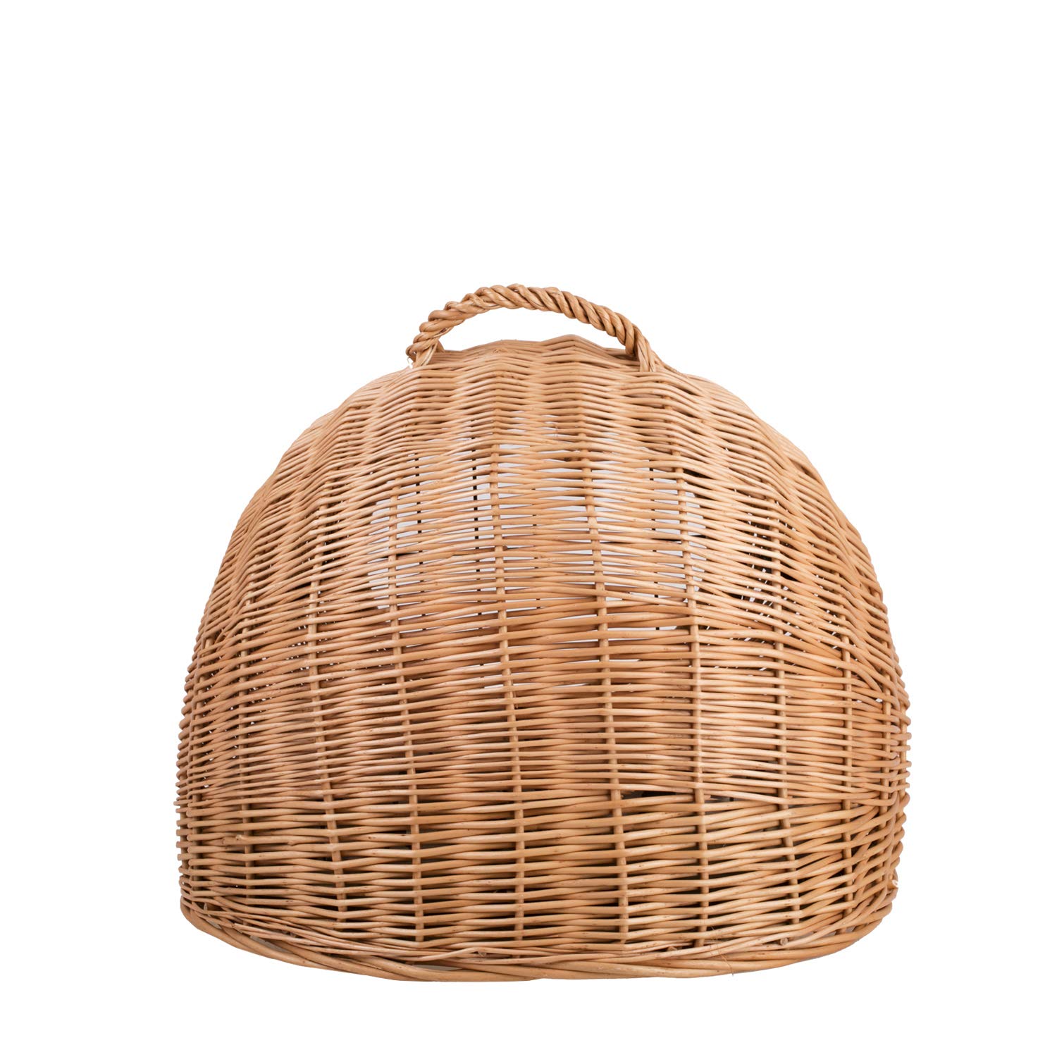 e-wicker24 Transportino Gatto in Vimini Cuccia Gatto Interno Transportino per Gatti con Cuscino Morbido Cesta per Gatto Cesta per Gatti in Vimini Cuccia Igloo Cane (55 x 45 H: 47, naturale_nero)