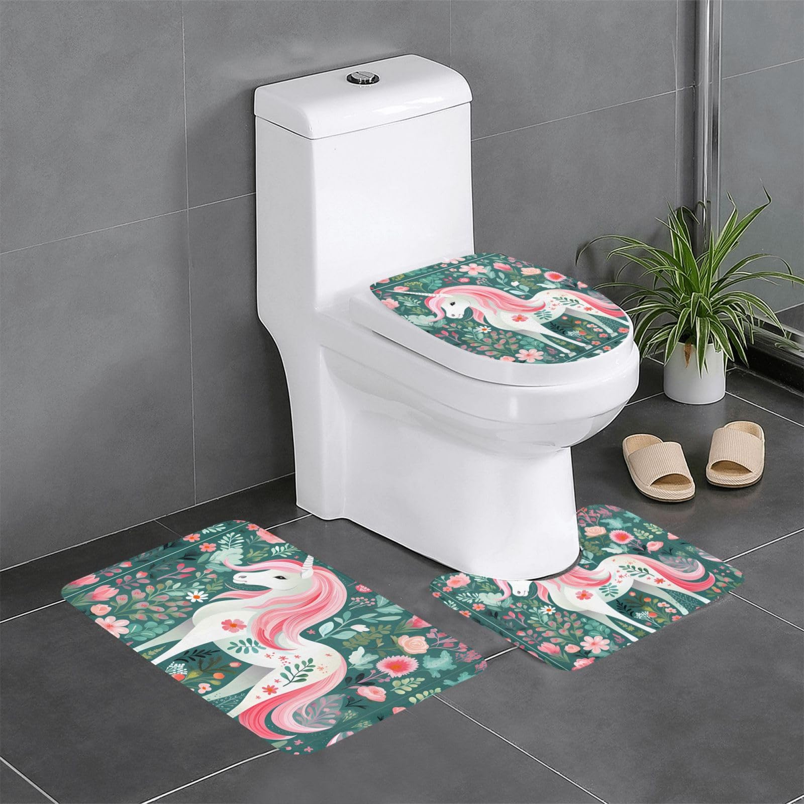 Tapis de bain licorne antidérapant pour éviter les glissades