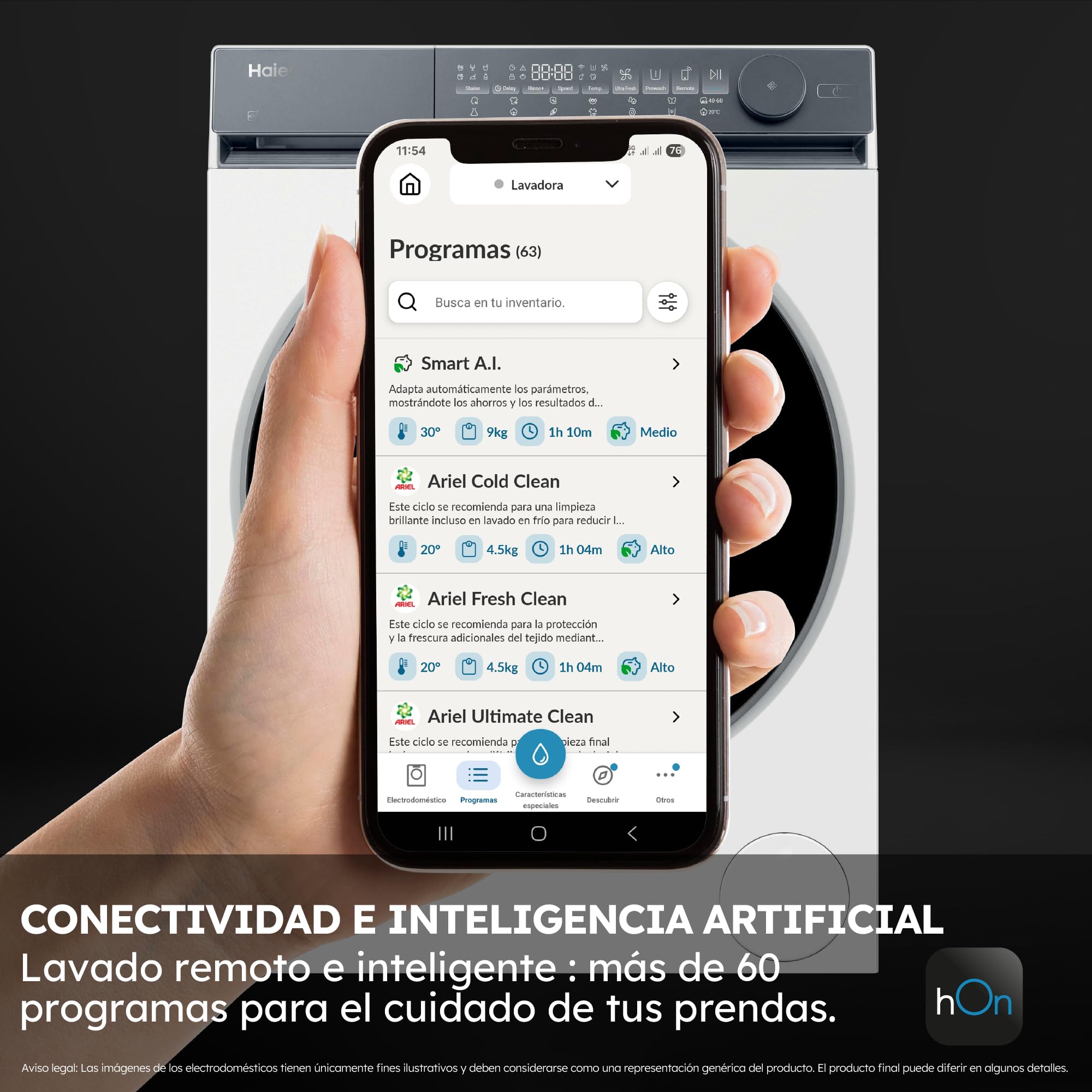 Haier X9 Series HW90-B14387U1-IB Lavadora Carga Frontal 9KG, Clase A -35%, Función Vapor, Motor Direct Motion, Display Digital, 1400RPM, Ultra Fresh Air, Libre Instalación, 14Programas, Blanco