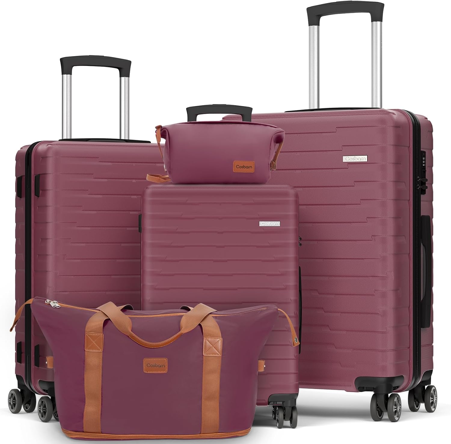 Luggage Sets 5 Piece Suitcases with Wheels, Suitcase Set ABS Hard Case Luggage with Spinner Wheels Durable Travel Luggage