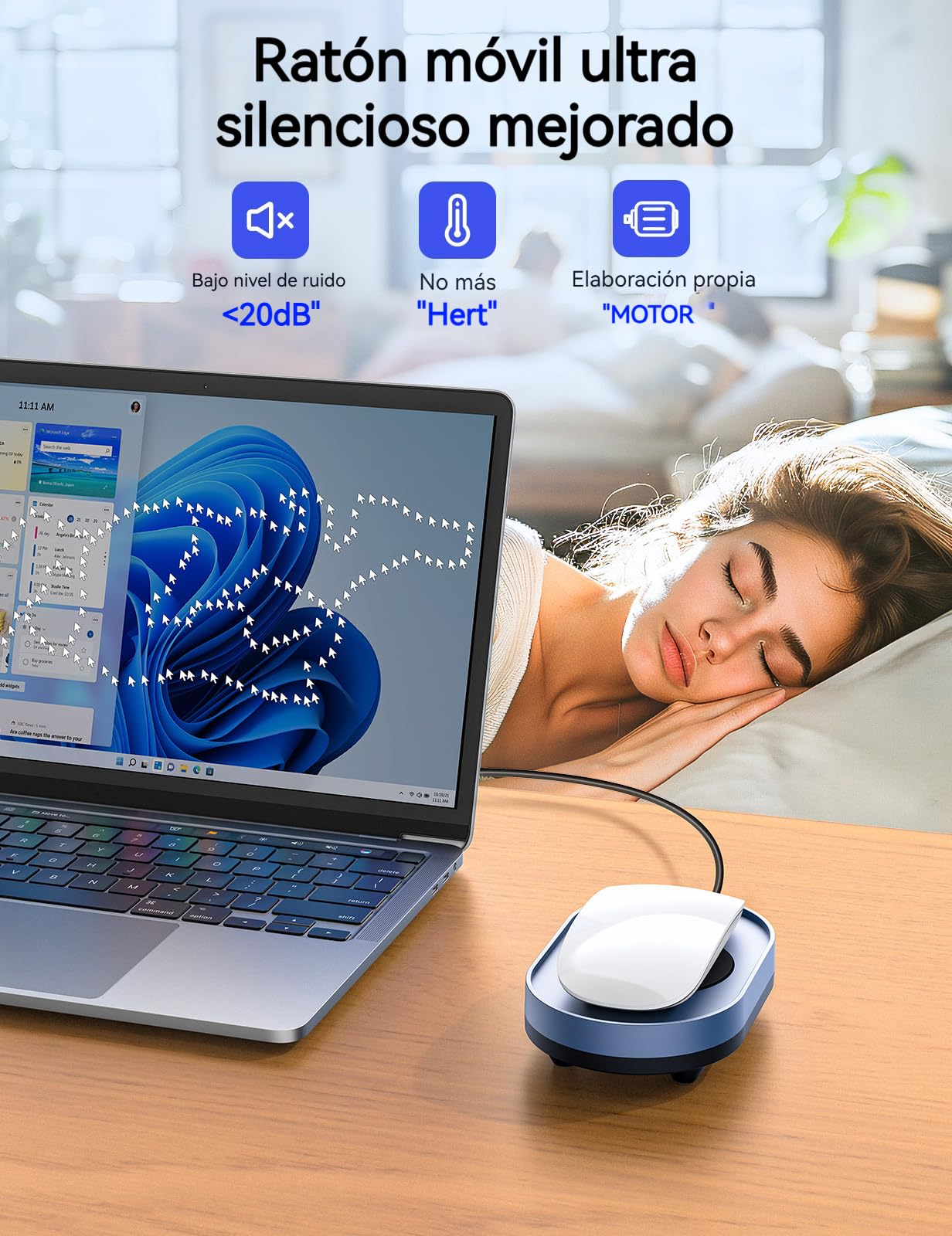 Vaydeer Movimiento de Ratón Indetectable M4 - Dispositivo Jiggler Con Interruptor de Encendido/Apagado, Agitador Sin Conductor, Simulación de Movimiento Para Despertar