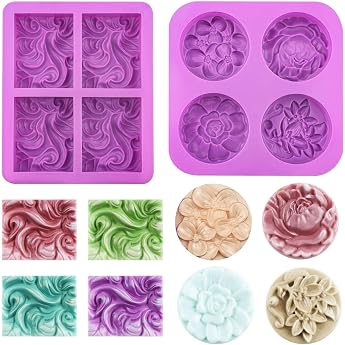 Soap Silicone Mould Flower Soaps Make Your Own Set of 2