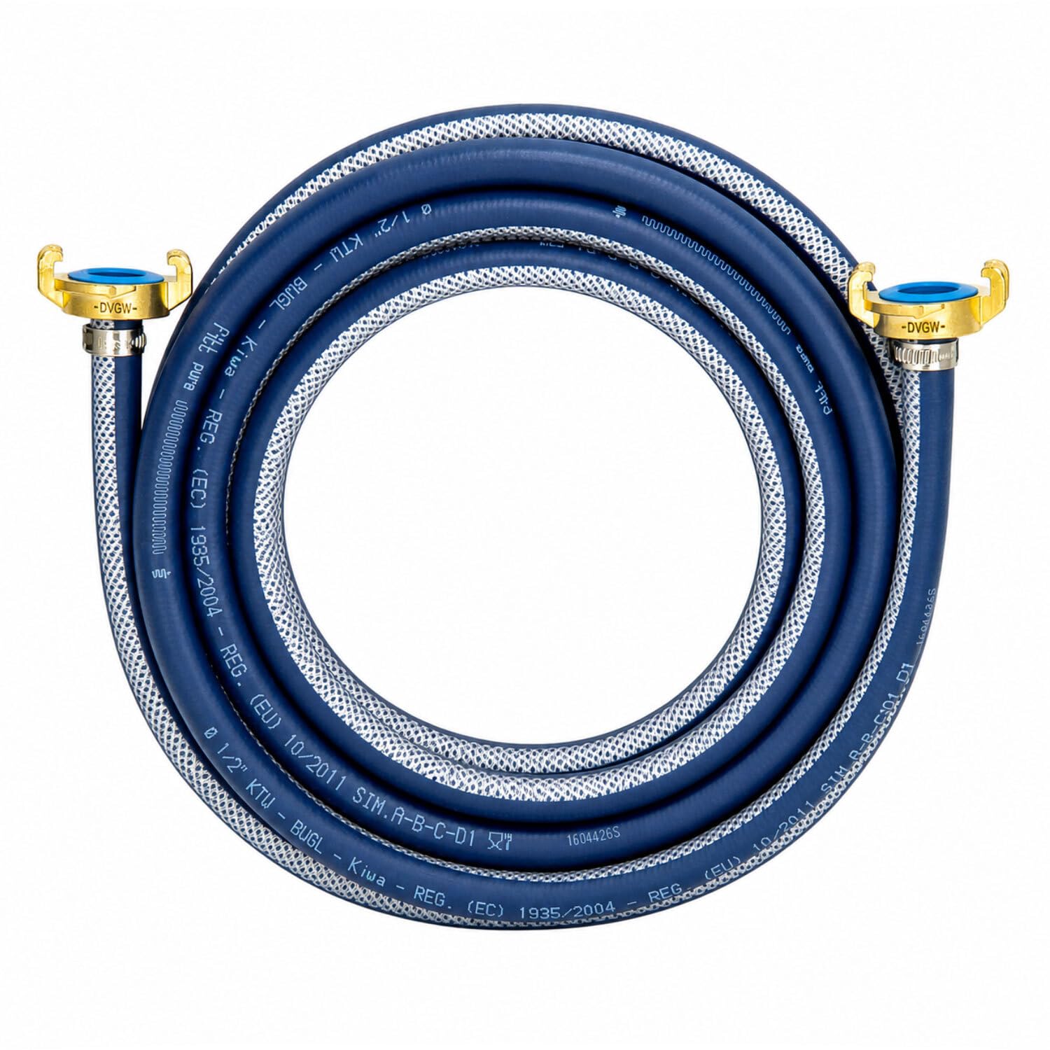 Valekna Trinkwasserschlauch-Set 1/2 Zoll, 25m mit 2 GEKA plus Trinkwasserkupplungen – Lebensmittelschlauch KTW-BWGL geprüft, DVGW-zertifizierte Kupplungen, 10 bar, hochflexibel & UV-beständig