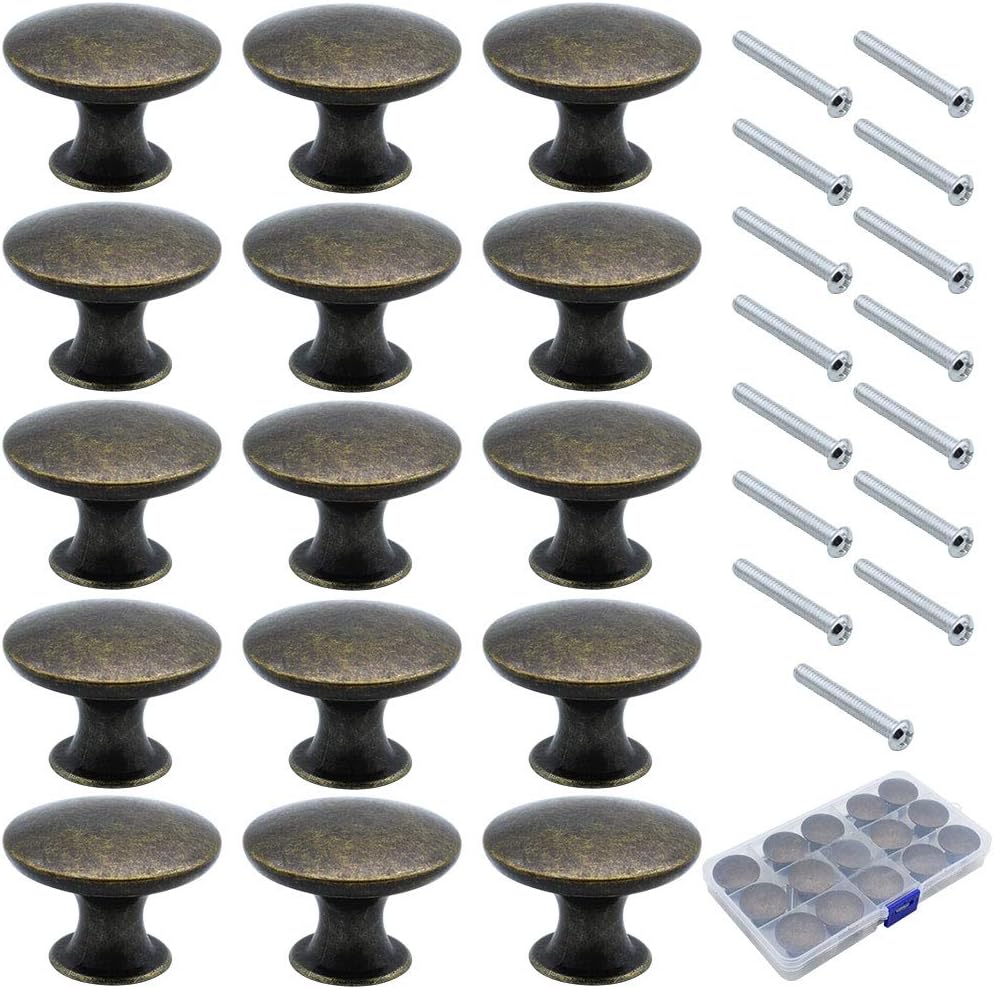 NewZC Lot de 15 Boutons de Tiroirs Vintage Bronze Bouton 30mm Bouton de