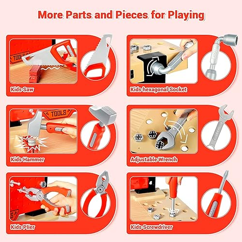 Miniatura 3 de Herramientas básicas 91 unids herramientas de reparación Juego de juguetes. Hogar, escuela, kit de herramientas pequeñas