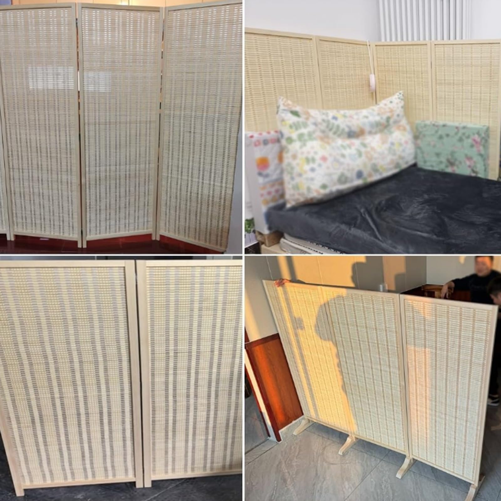 QINGYAN Dekorationen for Das Zuhause, 3/4/5-Panel-Trennwand, Mini-Faltschirm, Tragbare Sichtschutz-Trennwanddekoration for Das Büro(40X80CM-5PCS)