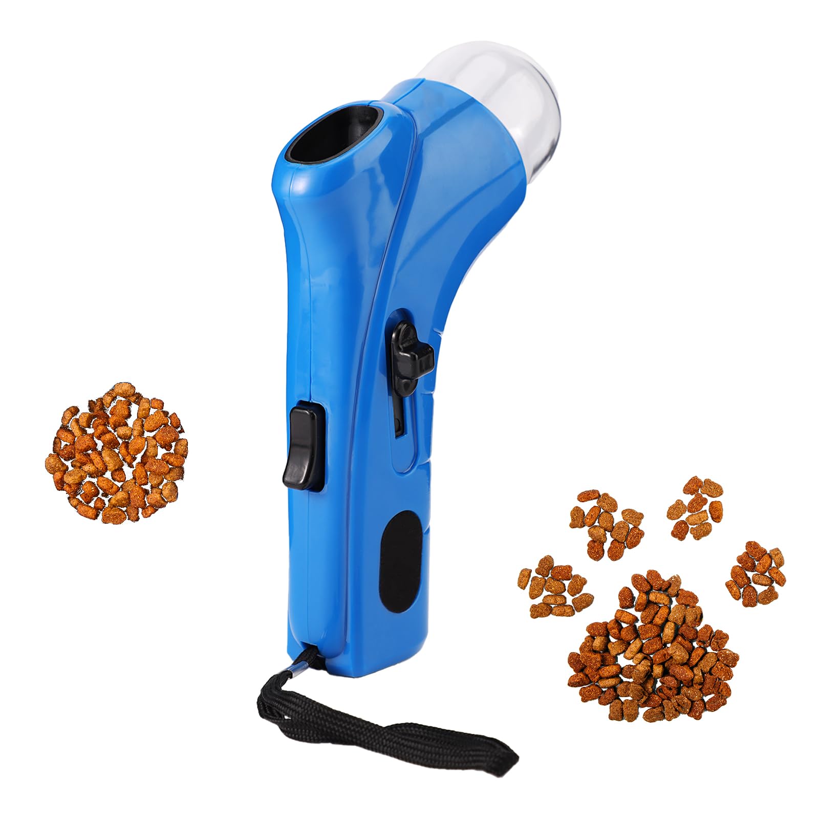 Lyreh Cat Food Gun, PP Plastic Interactive Pet Food Shooter Large Capacity Cat Dog Snack Launcher Catapult Interesting Pet Snack Shooter Gun Feeder for Training Exercise
