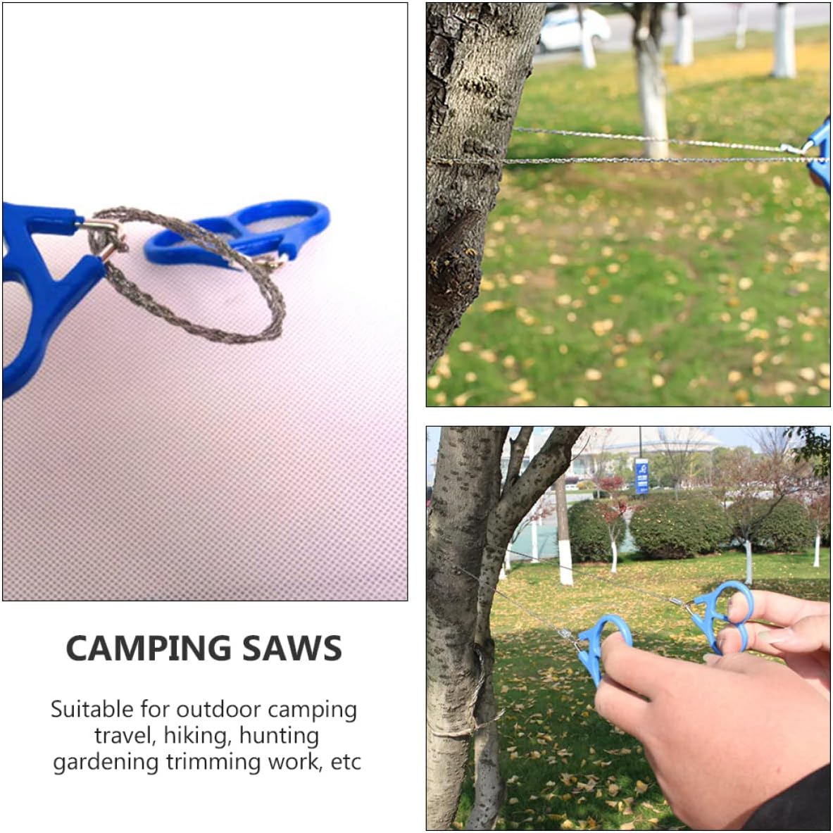 Toddmomy Portable Stainless Steel Wire Saw for Camping and Survival 2-Piece Manual Chain Rope Saws Lightweight and Sturdy Outdoor Gear for Hiking and Emergencies