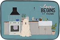 Vista 119 de Caroline's Treasures CK7824DDM - Tapete absorbente para secado de platos con diseño de bulldog inglés, rojo y blanco, para encimera de cocina, 14 x