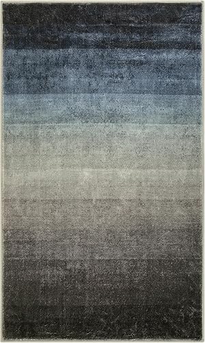 Miniatura 6 de Lahome Alfombras lavables para sala de estar, color azul, de 3 x 5 pies, alfombra degradada para dormitorio, alfombra moderna y antideslizante suave