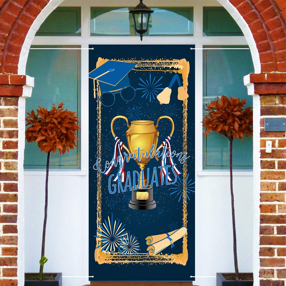 2023 Graduation Decorations Door Cover Party Supplies Congrats Banner Photo Booth Wall Hanging Banner Party Graduate Favor Front Door Banner Class of 2023 Porch Sign Large Fabric 78.7 X 35.4 Inch