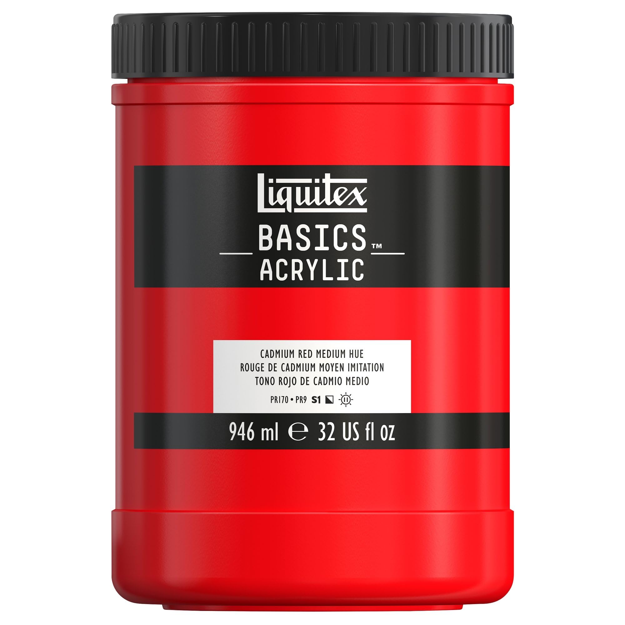 LIQUITEX Basics Acrylic Paint, Cadmium Red Medium Hue, 946 ml Pot