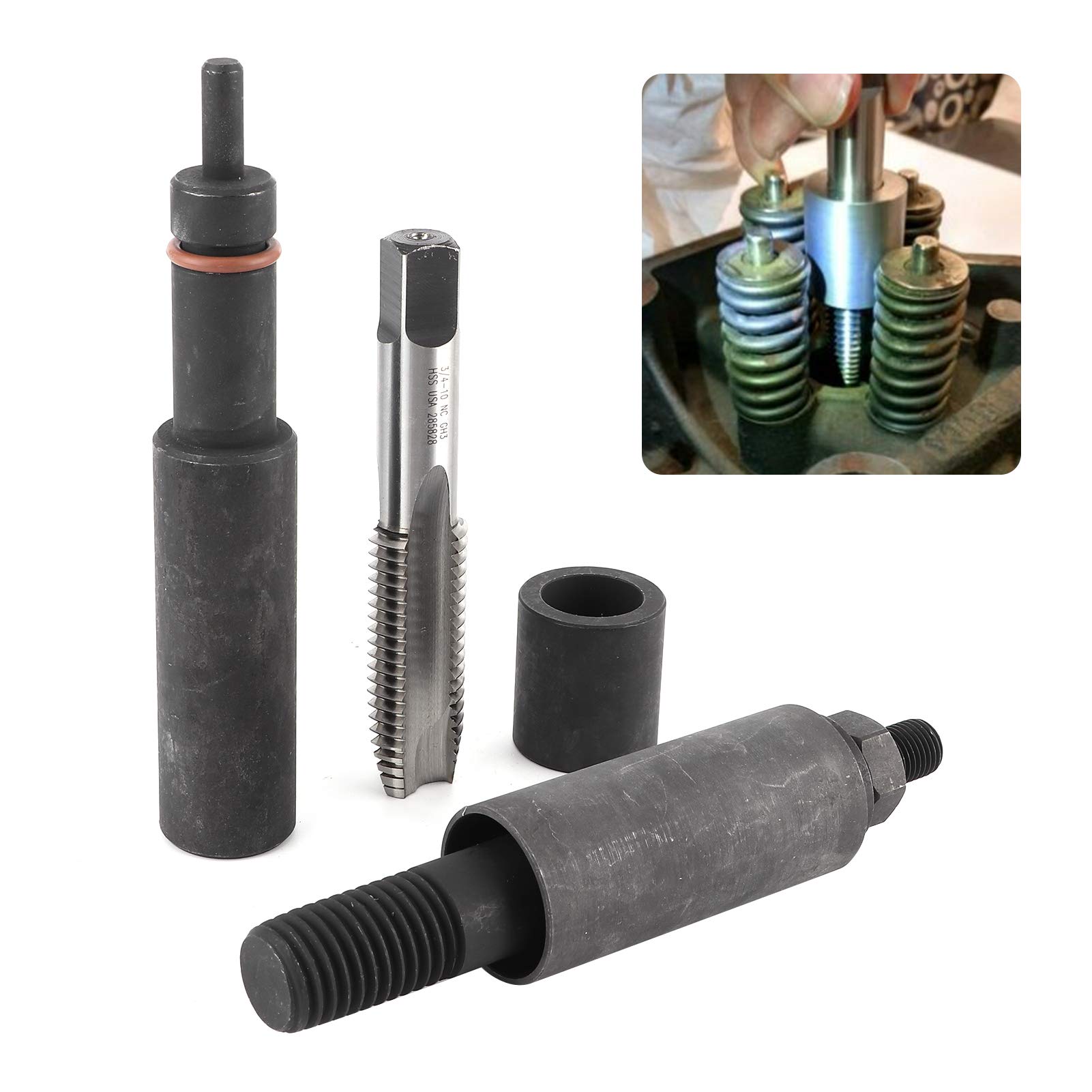Tbest Kit de Instalación de Removedor de Manga de Inyector, 4 Piezas, Apto para Motores Diésel 6.0L 6.4L 2003-2010 con Grifo Separado y Junta Tórica