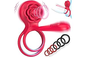 Vibrating Cock Ring Double Rose Toy