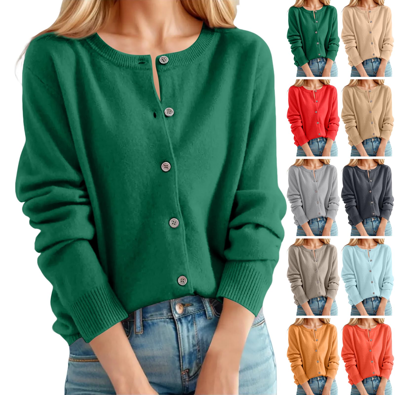 Button Down Cashmere Sweaters for Women Trendy Soft Warm Winter Coats Jacket Lightweight Cozy Baggy Cute Knit Sweater
