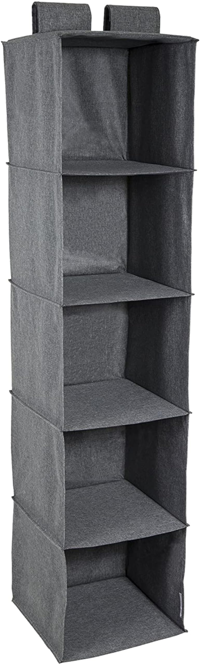 Bigso Box of Sweden Hanging Storage Organiser with 5 Large Storage Compartments - Hanging Storage for Wardrobe with Velcro Fastening - Cupboard Storage Made of Polyester and Cardboard - Beige