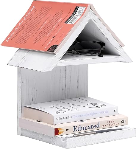 Miniatura 10 de Estantería flotante de madera para mesita de noche, soporte triangular, estantería simple de madera para dormitorio, mesita de noche, biblioteca,