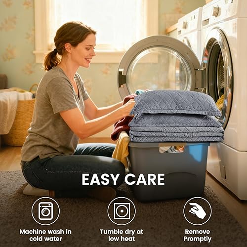 Miniatura 7 de Qucover Colcha tamaño King extragrande de 3 piezas de microfibra suave y ligera, con patrón de diamante, tamaño King ultrasónico con 2 fundas de