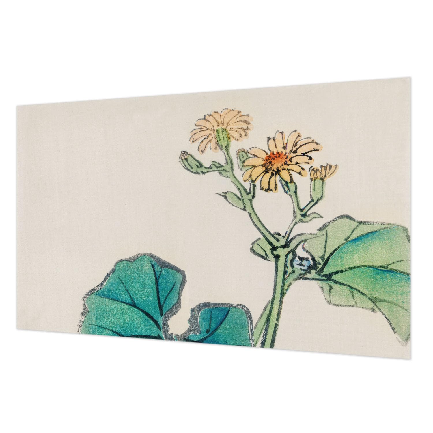 Papier peint intissé salon chambre fleur feuilles colle incluse 416x254