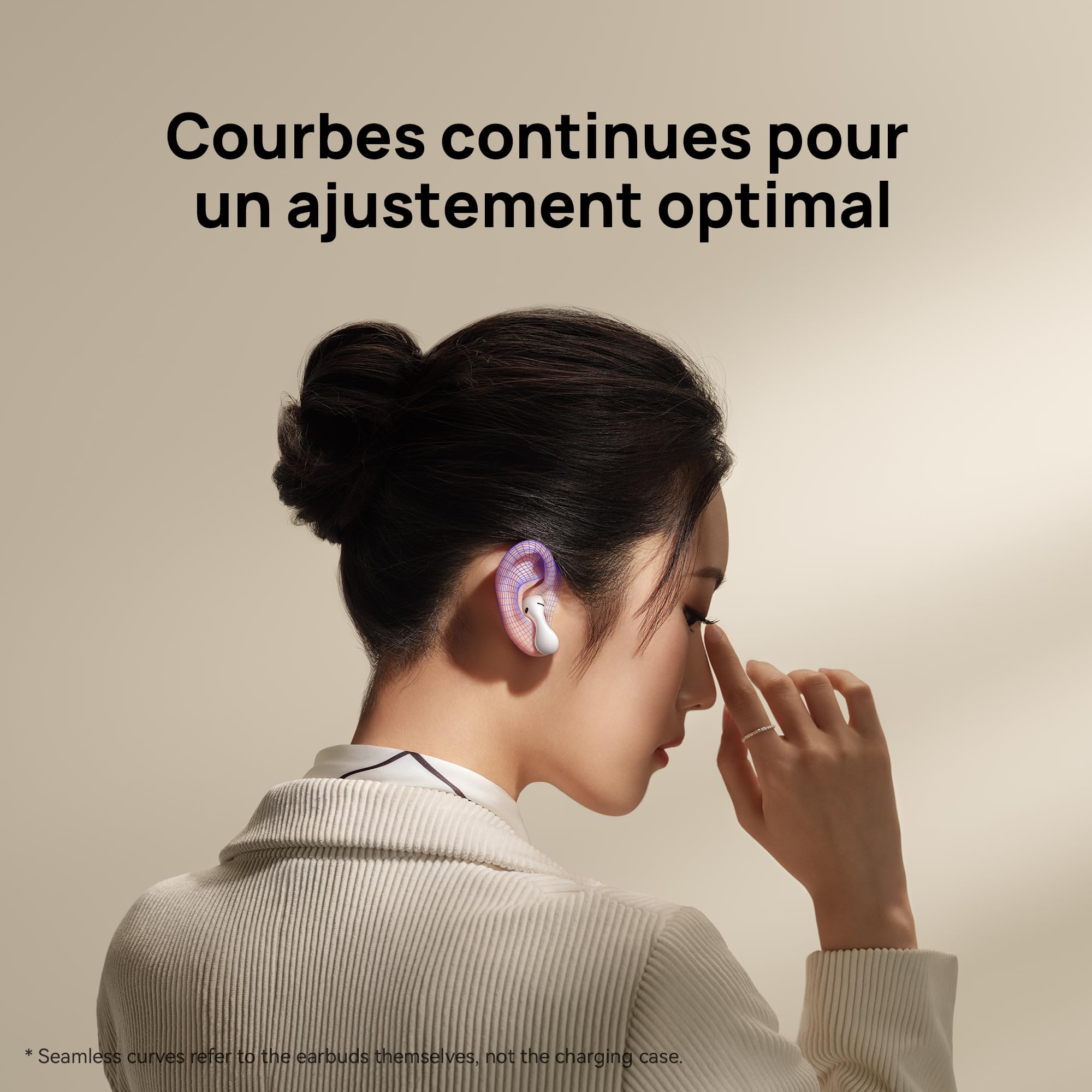 HUAWEI FreeBuds 5 écouteurs sans Fil, Bluetooth, avec iOS, Android et Windows, Certifié Hi-Res, Basse puissante, Conception Ouverte pour, Jusqu'à 30 Heures d'autonomie, Étanchéité IPX4, Givre Argenté