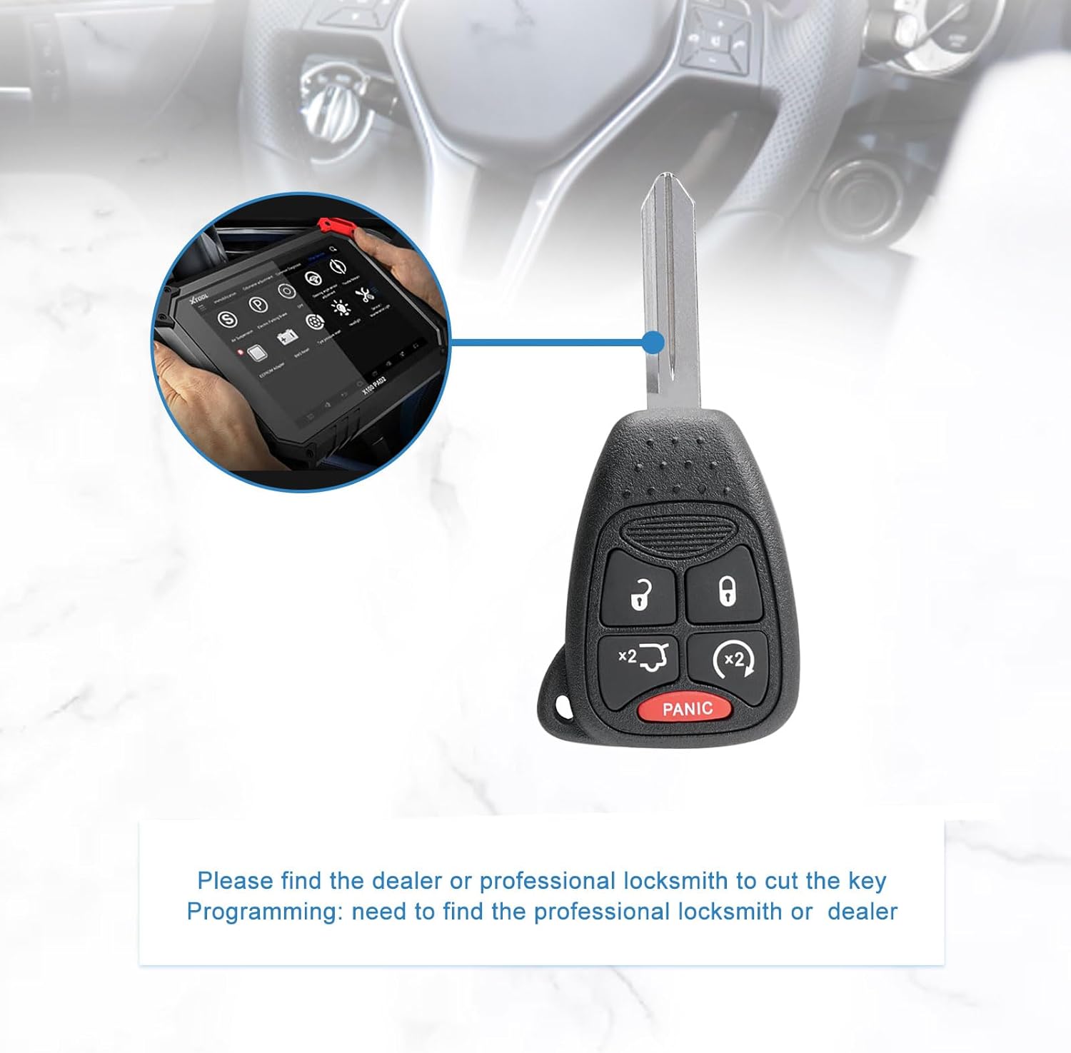 Key Fob Replacement Smart Key Car Keyless Entry Remote Control for Dodge Chrysler Compatible with OHT692713AA M3N5WY72XX OHT692427AA